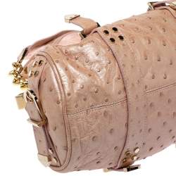 Versace Peach Ostrich Frame Satchel
