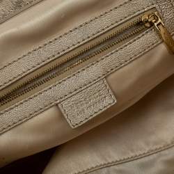 مملوكة مسبقًا Versace Gold Patent and Ostrich Embossed Leather Chain Link Satchel