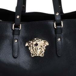 Versace Black Leather Palazzo Medusa Tote
