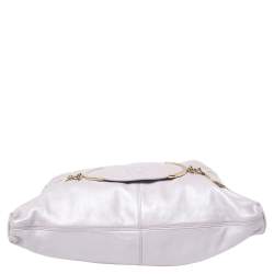 Pre Owned حقيبة هوبو فيرساتشي مزخرفة ميدوسا جلد بن فسجي فاتح