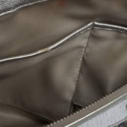 Pre Owned حقيبة ساتشل فيرساتشي سناب أوت أوف إيت جلد ثعبان فضي