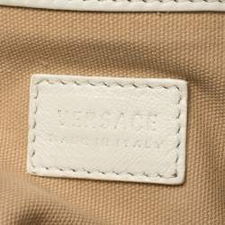 Pre Owned Versace White Quilted Leather Embroidered Barocco Shoulder Bag