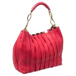 Versace Fuchsia Leather Hobo