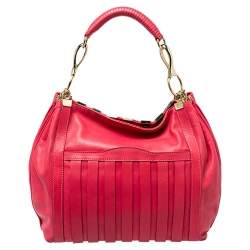 Versace Fuchsia Leather Hobo
