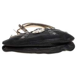 مملوكة مسبقًا حقيبة ساتشل فيرساتشي قلاب بادج مادوسا جلد ميتالك/ أسود