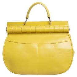 مملوكة مسبقًا Versace Yellow Leather Top Handle Bag
