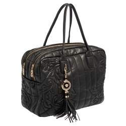 Pre Owned Versace Black Demetra Vanitas Satchel