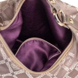 Versace Grey/Metallic Monogram Canvas and Leather Palazzo Charm Hobo