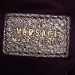 Versace Grey/Metallic Monogram Canvas and Leather Palazzo Charm Hobo
