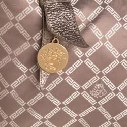 Versace Grey/Metallic Monogram Canvas and Leather Palazzo Charm Hobo