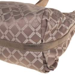 Versace Grey/Metallic Monogram Canvas and Leather Palazzo Charm Hobo