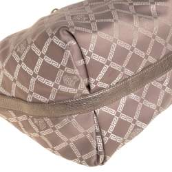 Versace Grey/Metallic Monogram Canvas and Leather Palazzo Charm Hobo