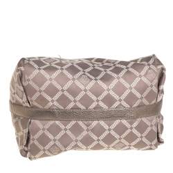Versace Grey/Metallic Monogram Canvas and Leather Palazzo Charm Hobo