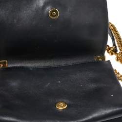 Pre Owned Versace Black Leather Palazzo Flap Chain Shoulder Bag