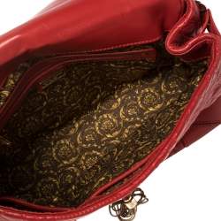 Versace Red Quilted Leather Altea Barocco Vanitas Top Handle Bag 