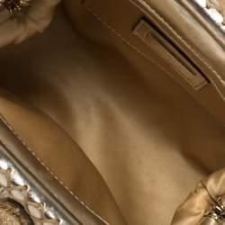 مملوكة مسبقًا Versace Gold Quilted Leather Mini Madonna Frame Bag