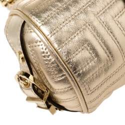 مملوكة مسبقًا Versace Gold Quilted Leather Mini Madonna Frame Bag