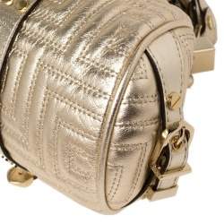 مملوكة مسبقًا Versace Gold Quilted Leather Mini Madonna Frame Bag