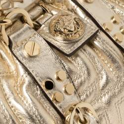 مملوكة مسبقًا Versace Gold Quilted Leather Mini Madonna Frame Bag