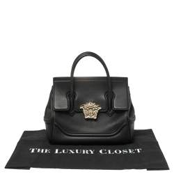 Pre Owned حقيبة يد فيرساتشي بالازو امباير جلد أسود