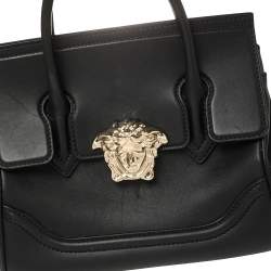 Pre Owned حقيبة يد فيرساتشي بالازو امباير جلد أسود