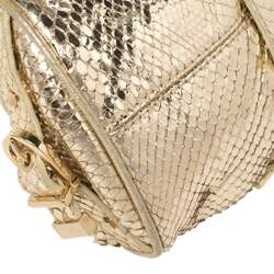 Pre Owned  حقيبة فيرساتشي ميدوسا جلد ثعبان ذهبي ميتاليك