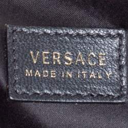 Pre Owned Versace Black Barocco Leather Flap Shoulder Bag