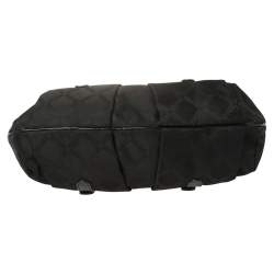 مملوكة مسبقًا حقيبة ساتشل فيرساتشي إطار مادوسا جلد لامع ونايلون طية مونوغرامي أسود