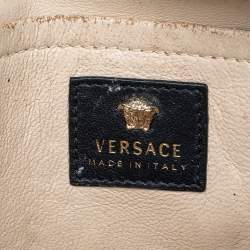 Pre Owned Versace Black Leather Medusa Crossbody Bag