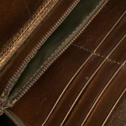 Pre Owned Versace Grey Barocco Print Coated Canvas Zip Around Wallet  