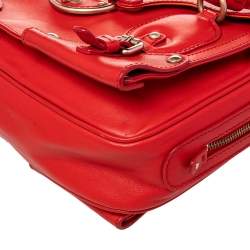 Versace Red Leather Studded Tote