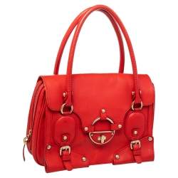 Versace Red Leather Studded Tote