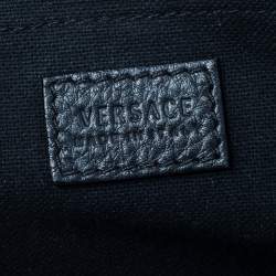 Pre Owned Versace Black Leather Medusa Boston Bag