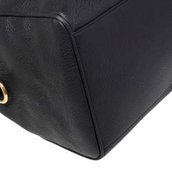 Pre Owned Versace Black Leather Medusa Boston Bag