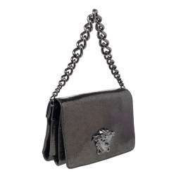 Pre Owned Versace Black Leather Medusa Palazzo Sultan Shoulder Bag