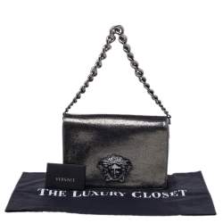 Pre Owned Versace Black Leather Medusa Palazzo Sultan Shoulder Bag