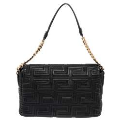 Pre Owned حقيبة كتف فيرساتشي ميدوسا جلد أسود