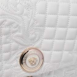 Pre Owned Versace White Leather Vanitas Medea Shoulder Bag