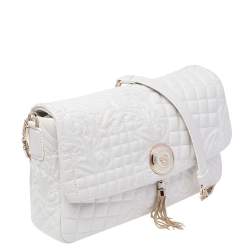 Pre Owned Versace White Leather Vanitas Medea Shoulder Bag