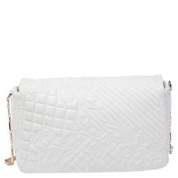 Pre Owned Versace White Leather Vanitas Medea Shoulder Bag