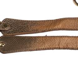 Pre Owned Versace Dark Beige Signature Fabric and Leather Chain Tote