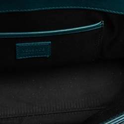 Pre Owned حقيبة يد فيرساتشي ميدوسا ميداليون جلد أزرق مخضر صغيرة