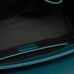 Pre Owned حقيبة يد فيرساتشي ميدوسا ميداليون جلد أزرق مخضر صغيرة