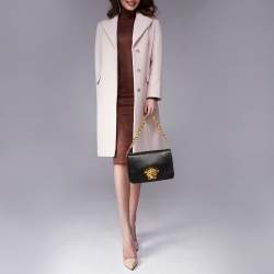 Pre Owned Versace Black Leather Medusa Sultan Shoulder Bag