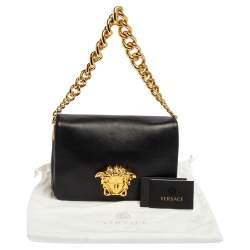 Pre Owned Versace Black Leather Medusa Sultan Shoulder Bag