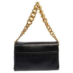 Pre Owned Versace Black Leather Medusa Sultan Shoulder Bag