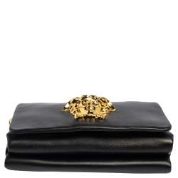 Pre Owned Versace Black Leather Medusa Sultan Shoulder Bag