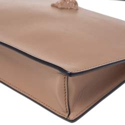 Pre Owned Versace Beige Leather Medusa Wristlet Clutch