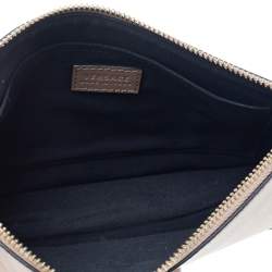 Pre Owned Versace Beige Leather Medusa Wristlet Clutch