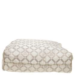 Pre Owned حقيبة كتف فيرساتشي كانفاس وجلد بيج